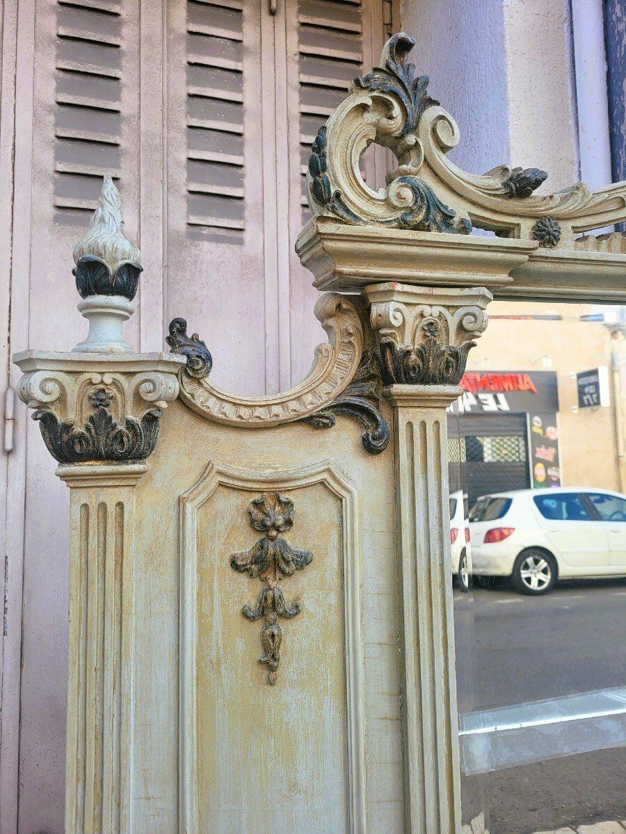 Lacquered Wood Dressing Table And Mirror In Louis XVI Style, Early 20th Century photo Furniture