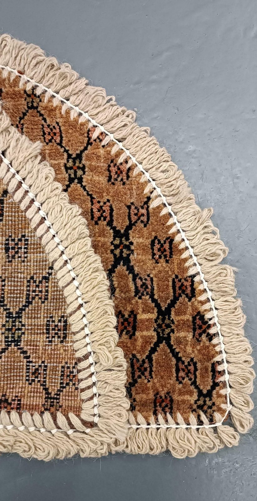 Handmade Rug Doormat Brown Rug Half Circular Interior Carpet Mat Entrance Way photo Textiles