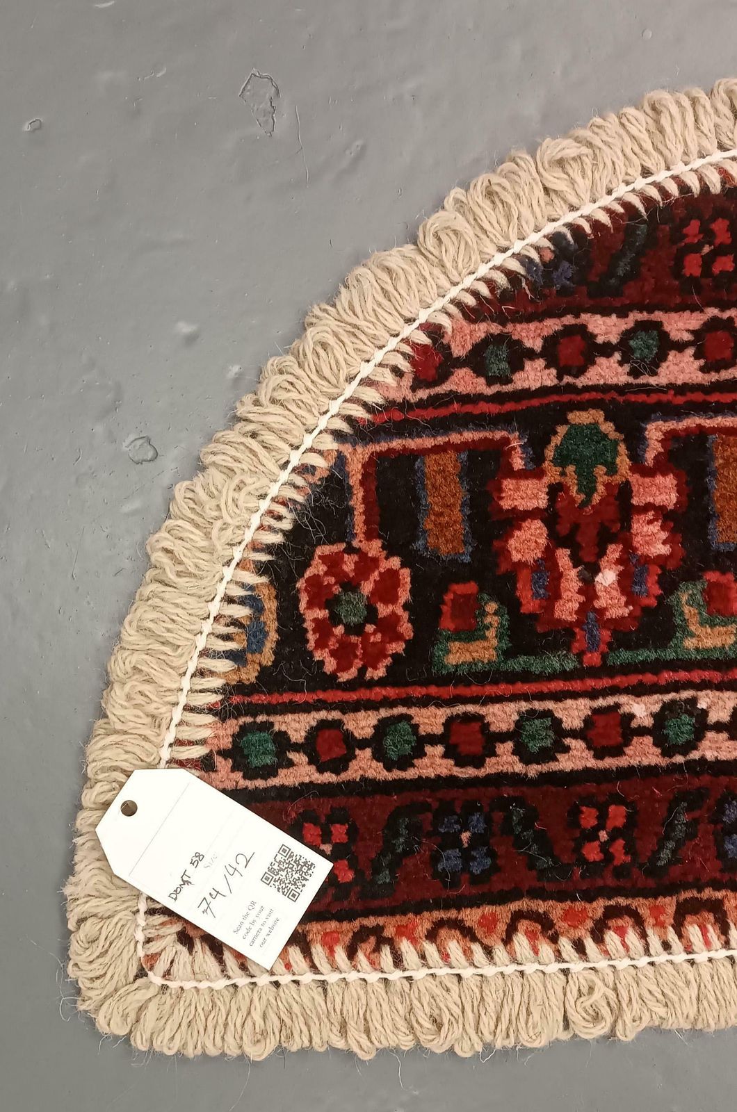 Handmade Rug Doormat Oriental Rug Half Circular Interior Carpet Mat Entrance Way photo Textiles