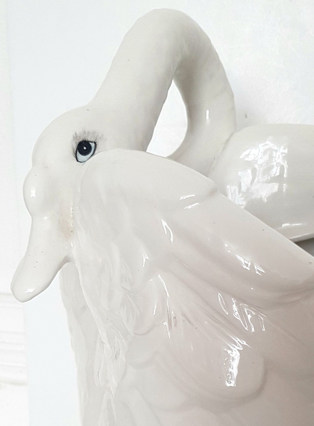 Mid Century Italian Ceramic Swan Umbrella Stand photo for sale
