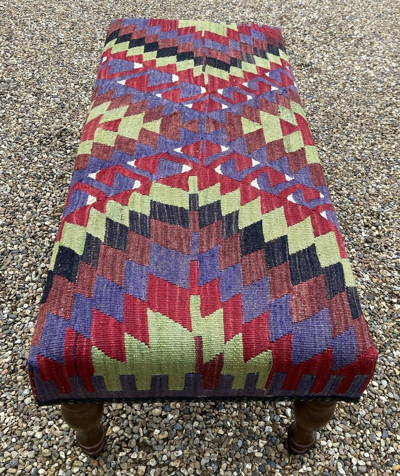 Kilim Covered Stool 1.03m X 0.46m X H0.38m photo for sale