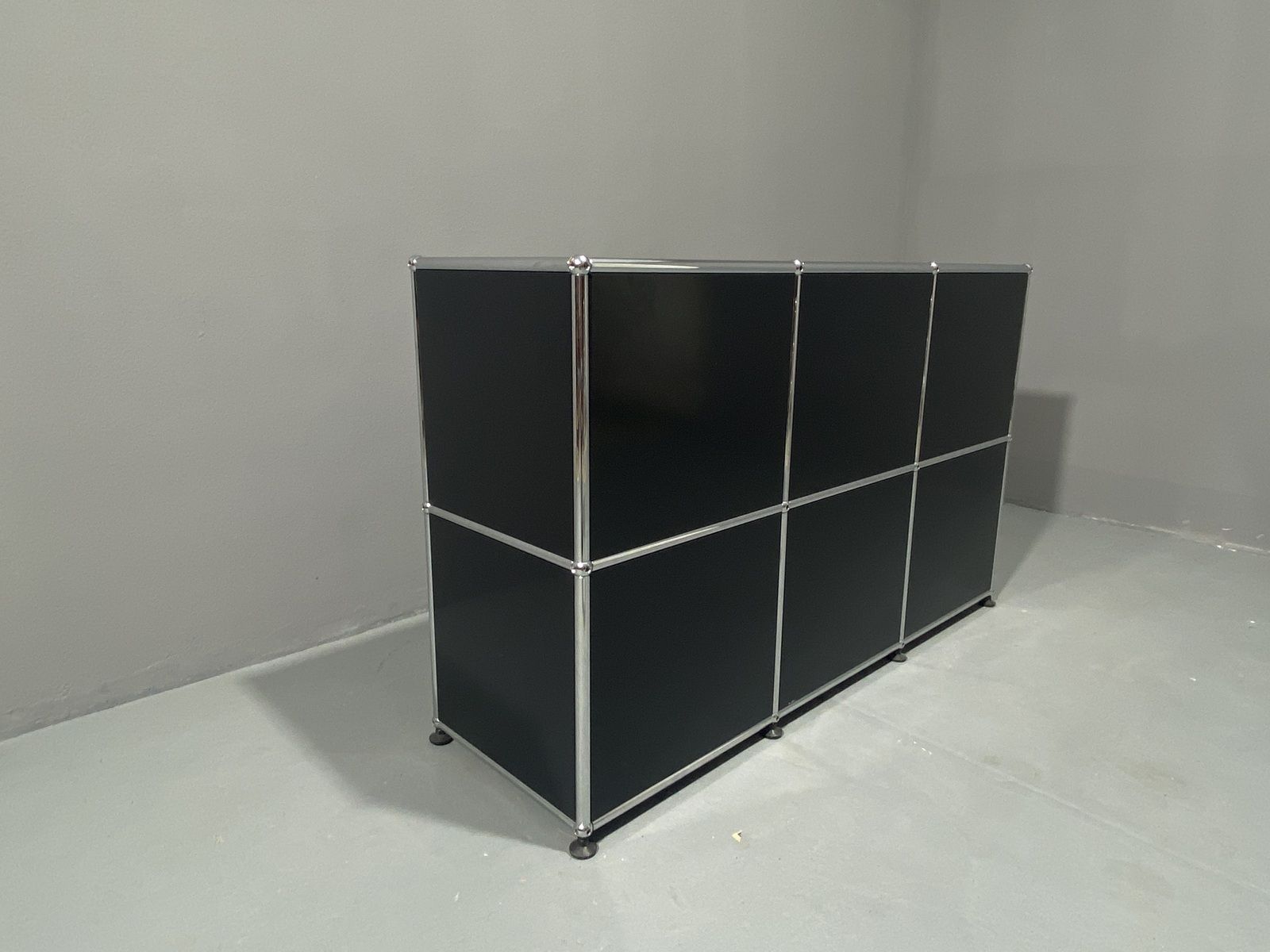 photo buy Black Metal Cabinet By Paul Schaerer And Fritz Haller For Usm, Switzerland, 1970´S