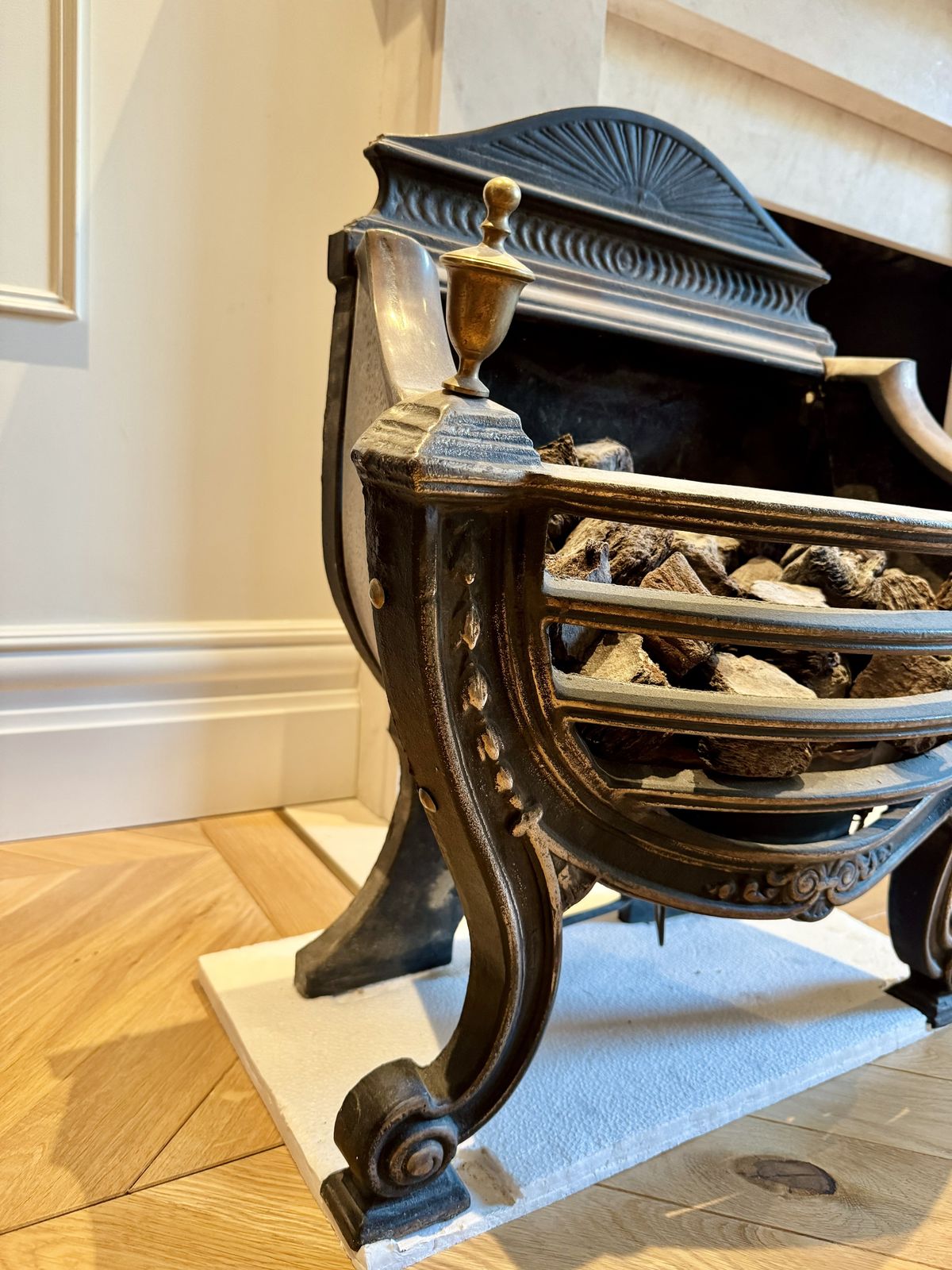 Reclaimed Victorian Style Cast Iron Fire Basket For Chimney photo furniture