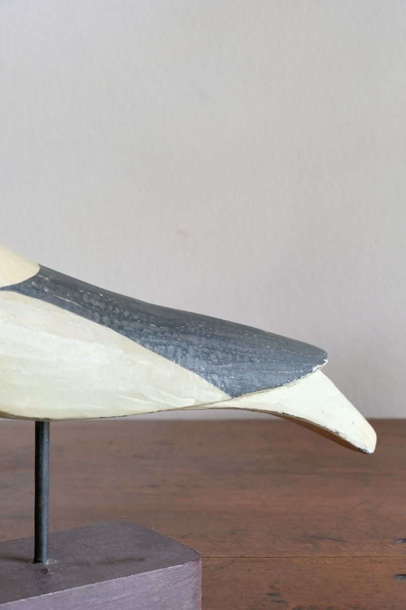 Hand Carved & Monochrome Painted Decorative Bird 1001867 photo vintage