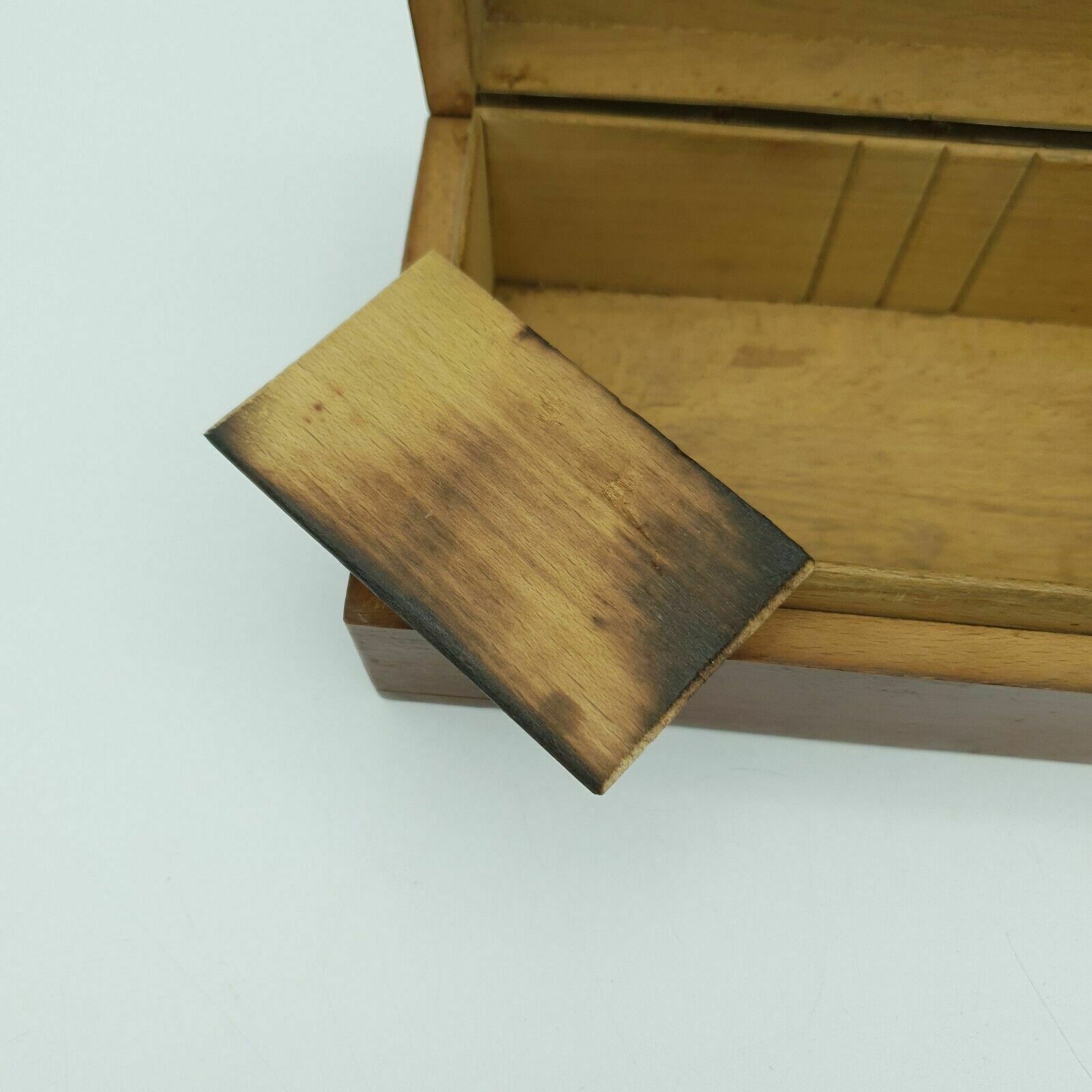 photo for sale Vintage Wooden Box Made From Silver Grey Beech   Old Waterloo Bridge Piles L18cm