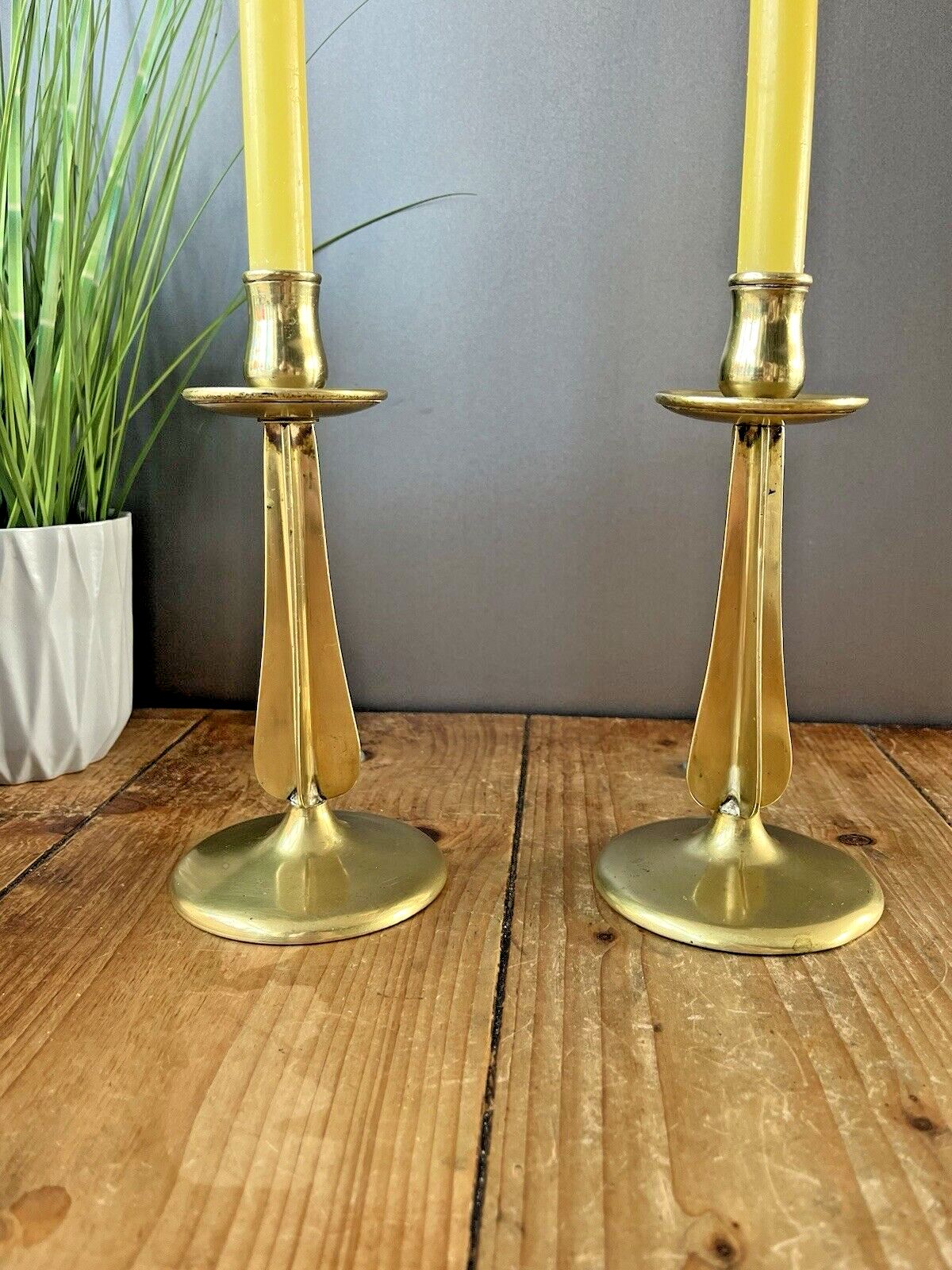 Pair Of English Antique Art Nouveau Arrow Cross Stem Candlesticks Candle Holders photo furniture