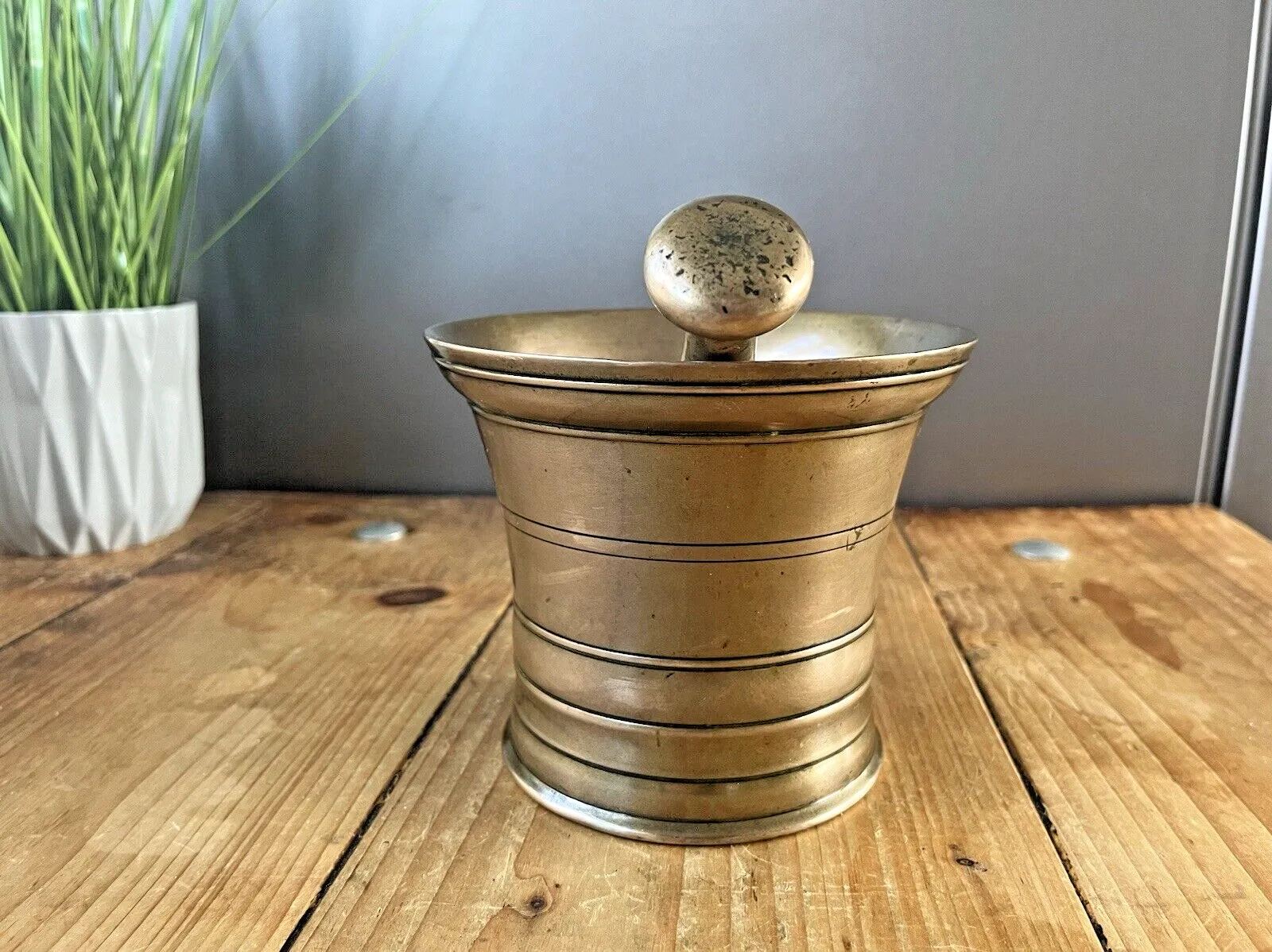 Antique 19th C Apothecary 2.4kg Bronze Pestle & Mortar Chemist Herbs Kitchenalia photo for sale