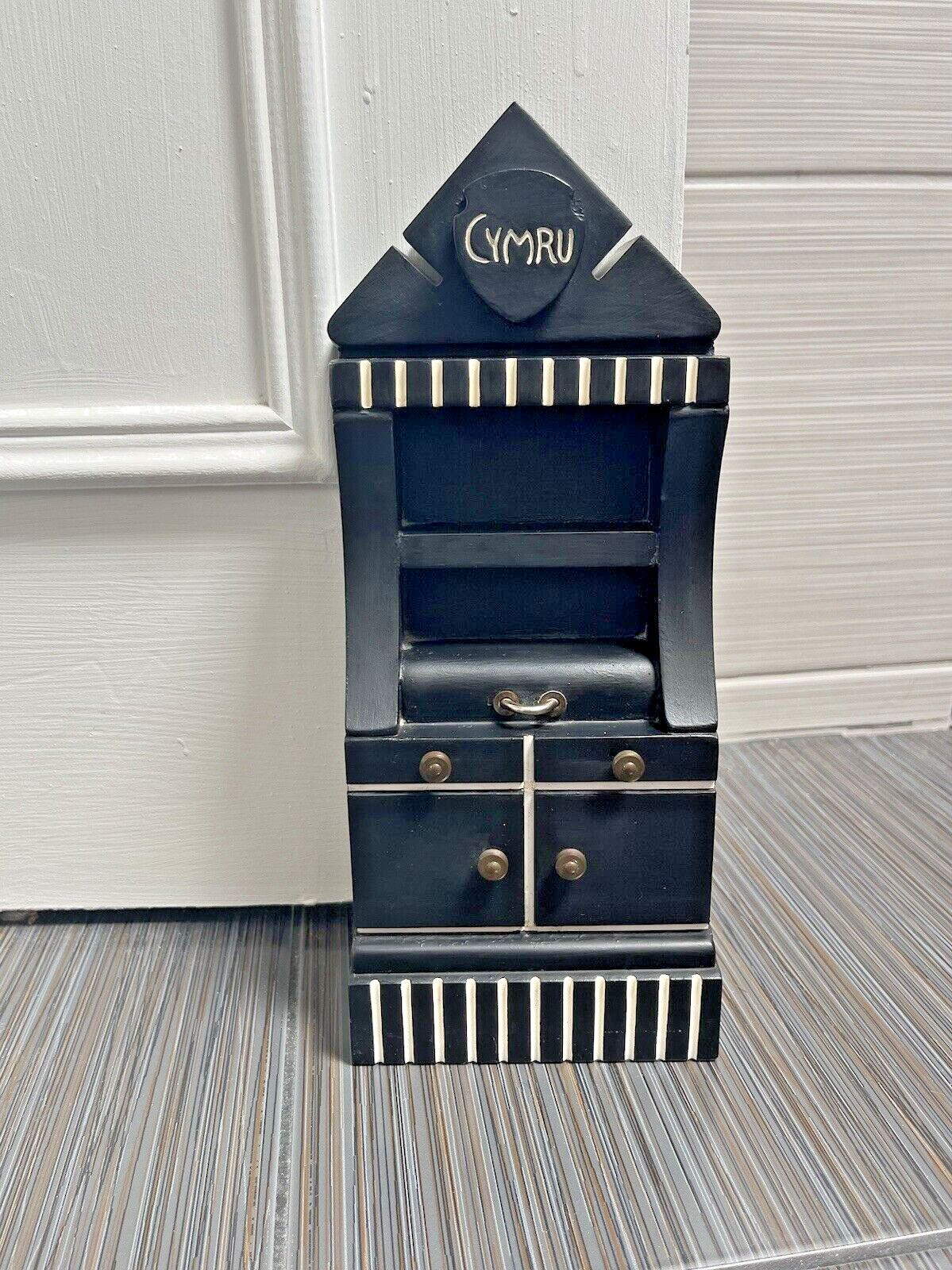 photo vinterior Decorative Welsh Dresser Folk Art Slate Brass Handle Door Stop Quarryman Antique