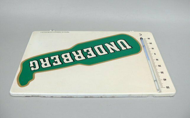 Tin Sign, Advertising Sign “Underberg” With Thermometer, 1950s, Folded Sheet Metal, Painted photo 1109.25