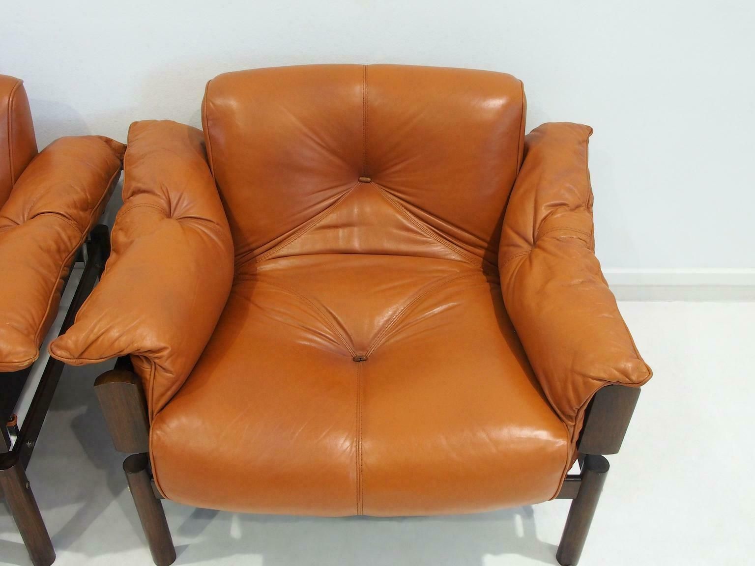 Set Of Percival Lafer Cognac Leather Mp 13 Armchairs And A Footstool photo Furniture