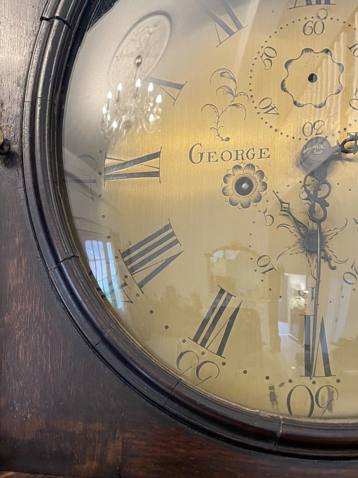 photo for sale Rare 18th Century Large Antique Quality Oak Dresser With Rack And Longcase Clock