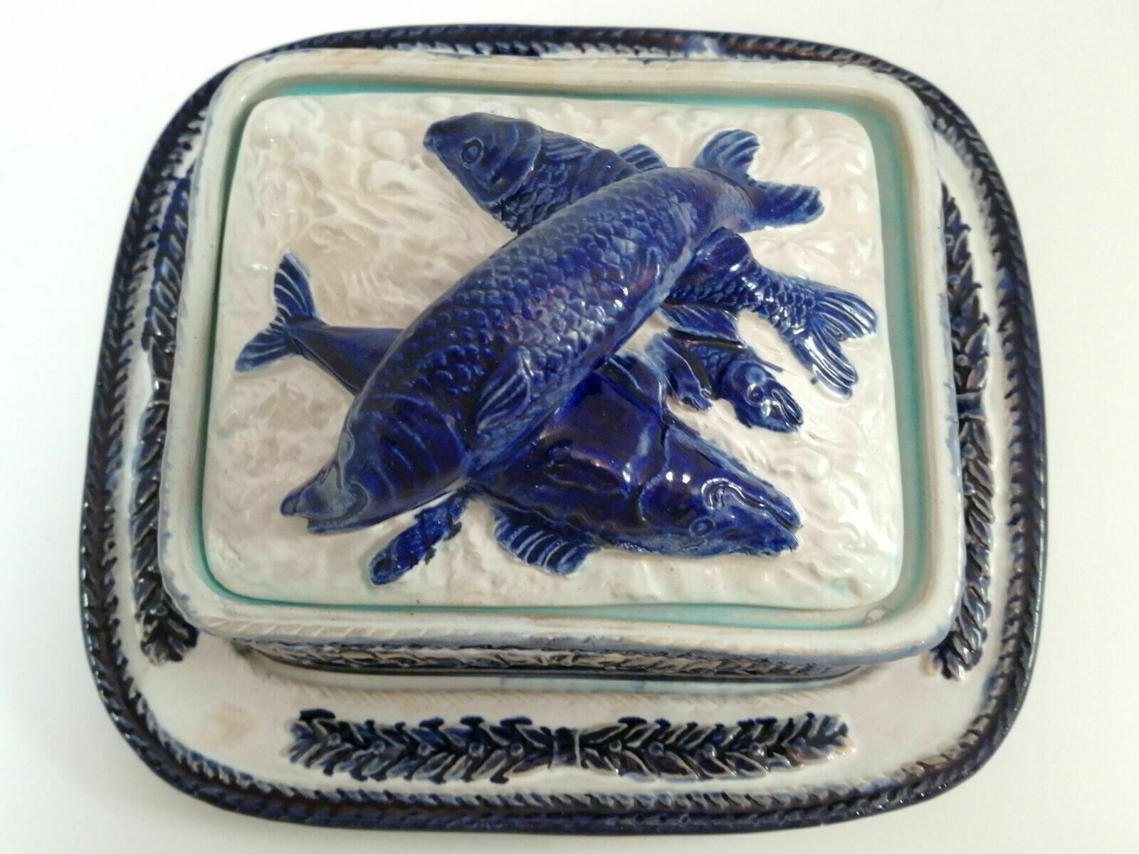 450.0 A Majolica Sardine Box By Thomas Forester & Sons, Late 19th Century photo