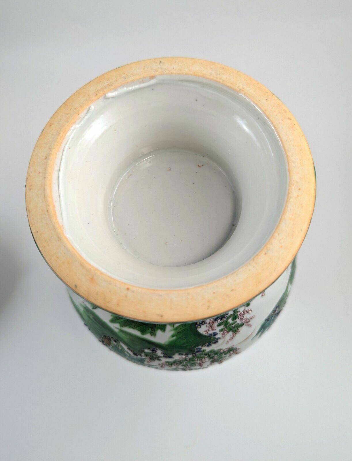 photo vinterior Antique Porcelain Kyoto Satsuma Vase With Handles, Japan, C. 19th