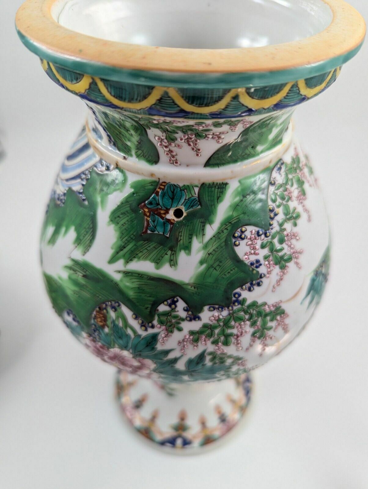 photo buy Antique Porcelain Kyoto Satsuma Vase With Handles, Japan, C. 19th