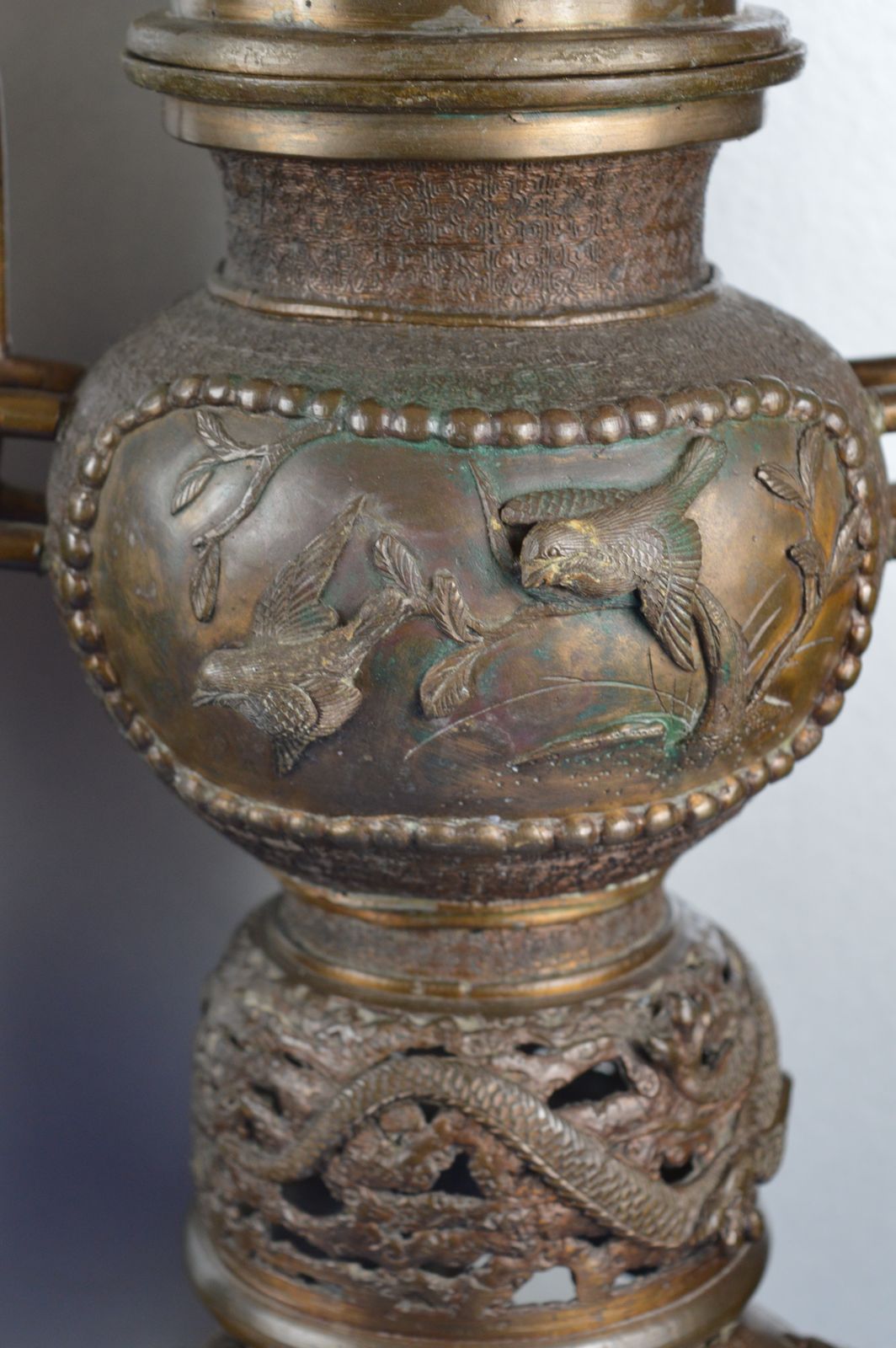2995.0 Pair Very Large (70cm) Mid 19th Century Japanese Bronze Incense Burners/Koro, C1850. photo