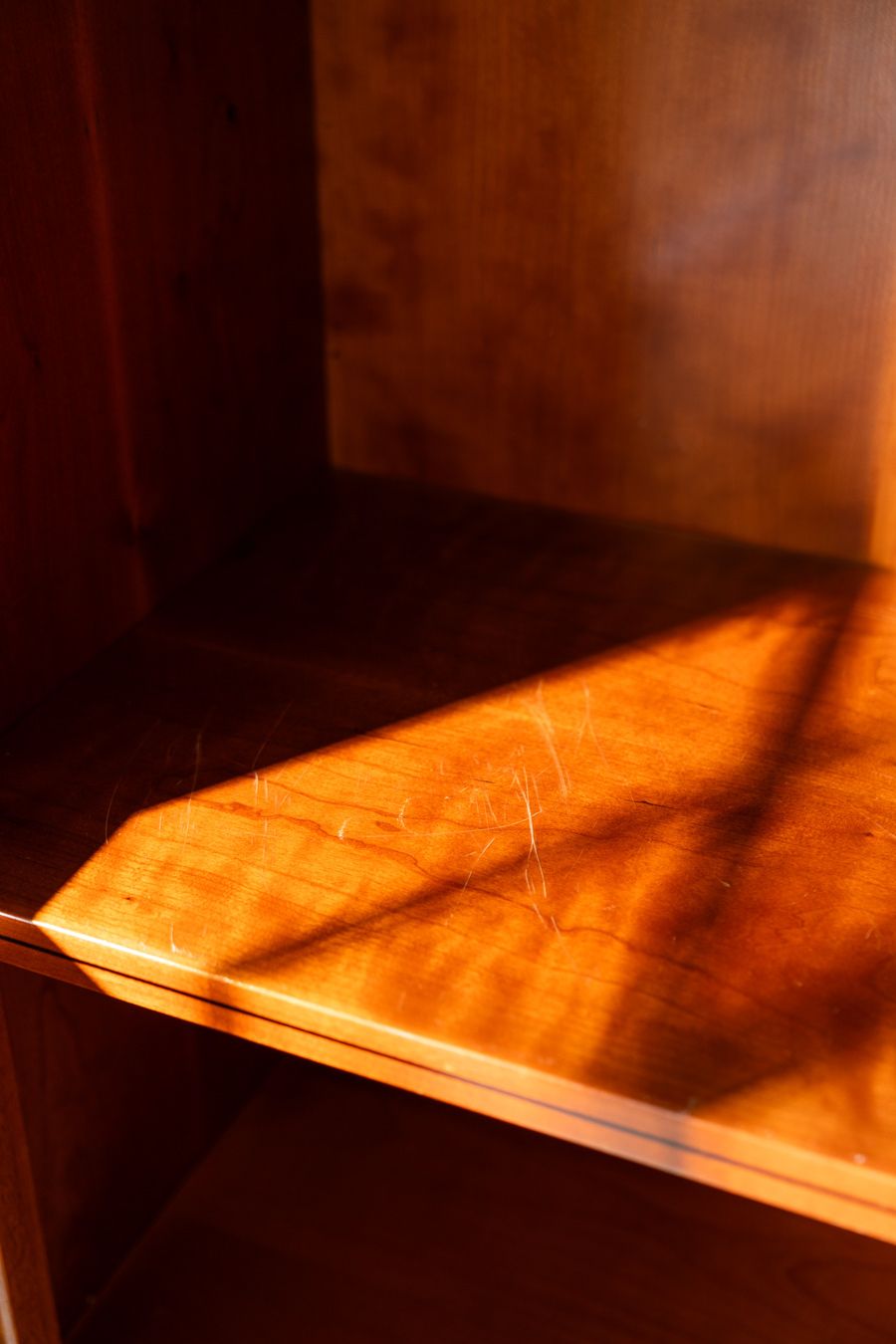 photo buy 1970s Modular Corner Cabinet In Cherrywood With Glass And Carved Doors – "Fox Hunt" Design