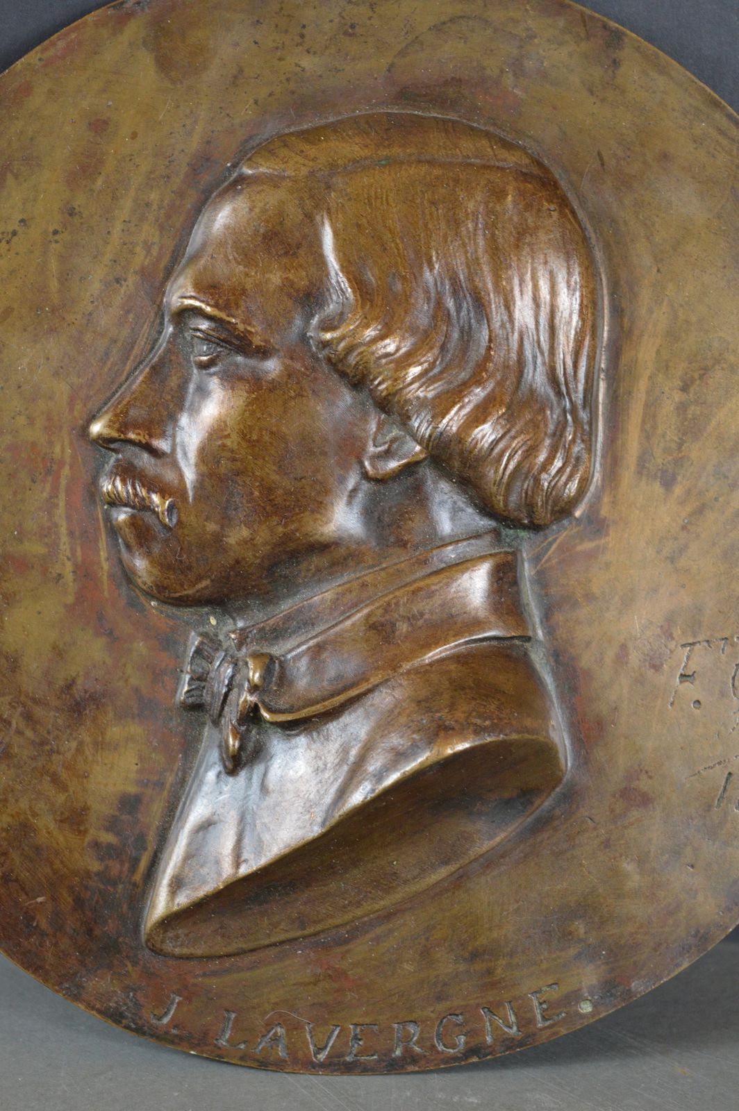 Large Signed 19th Century Bronze Portrait Plaque, Us Civil War, 'F George 1856' photo vintage
