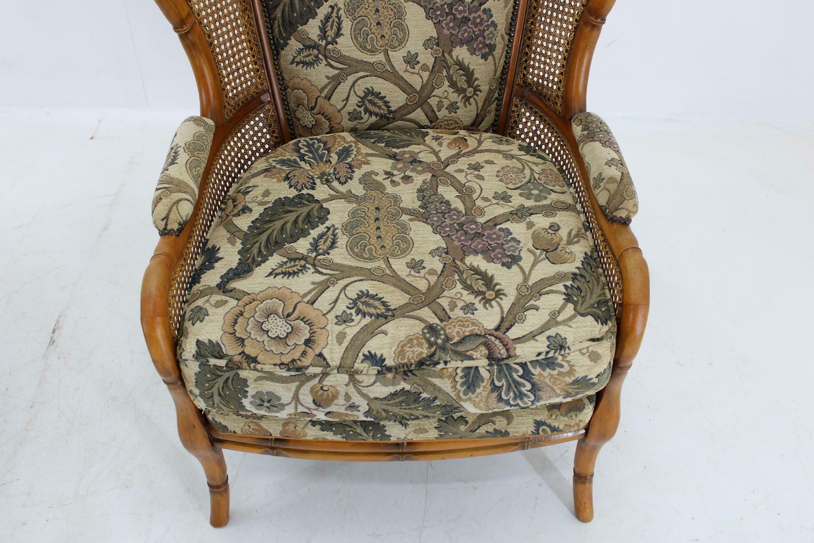 photo vintage 1960s Pair Of Rattan Armchairs , Italy