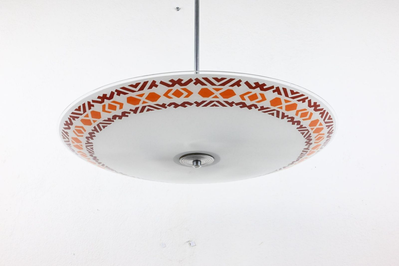 Round Glass Ceiling Light, Ceiling Lamp, Atomic Lighting, Mid Century Lighting, Mid Century Lamp, Mid Century Modern. Mid Century photo Lighting