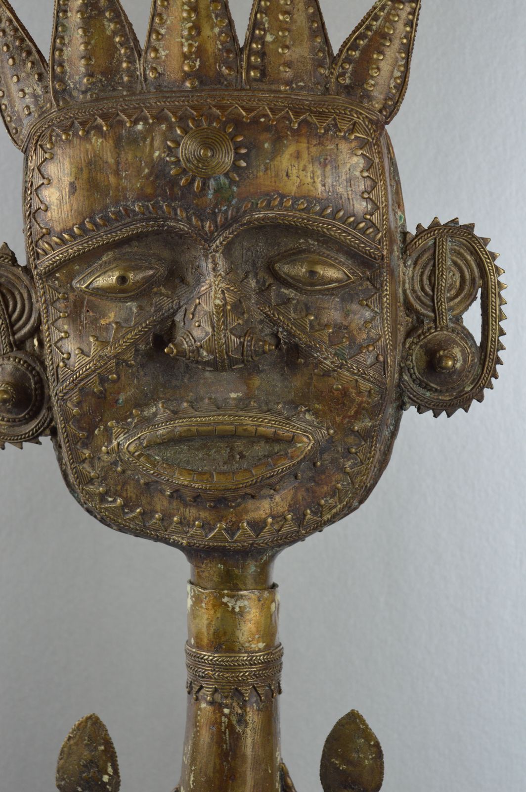 Large (68cm Tall) Early 20th Century African Bronze Ashanti King Statue,C1900. photo vintage