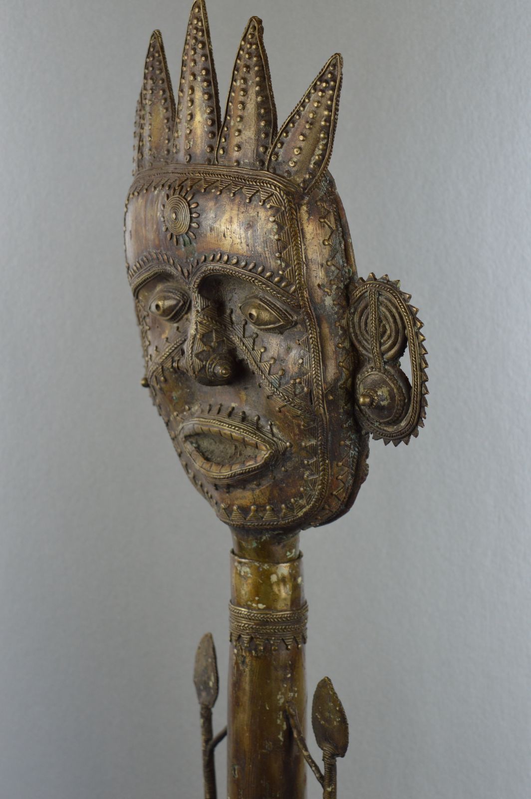 photo vinterior Large (68cm Tall) Early 20th Century African Bronze Ashanti King Statue,C1900.