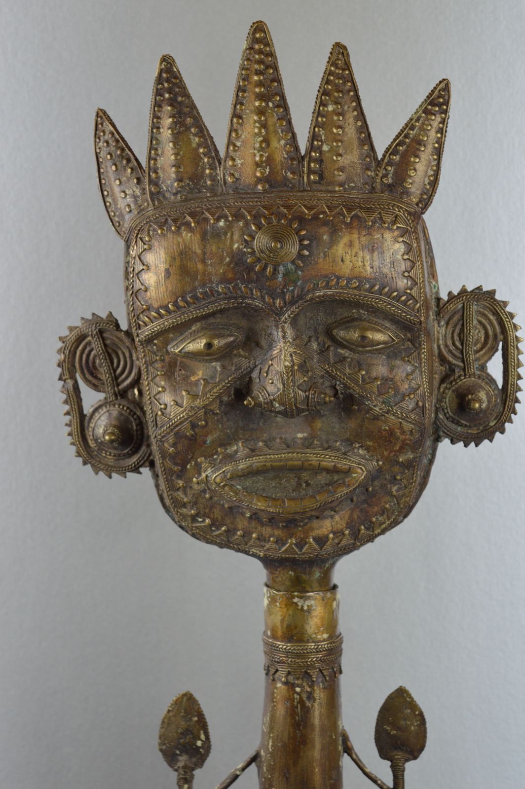 photo vintage Large (68cm Tall) Early 20th Century African Bronze Ashanti King Statue,C1900.