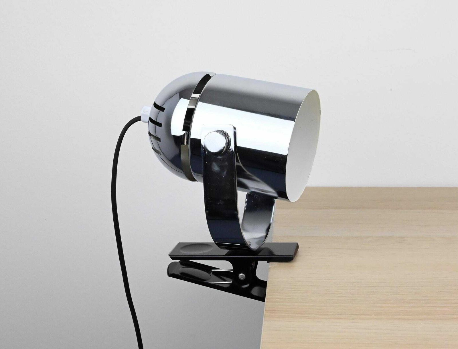 Chrome Clip On Table Lamp By Lidokov, Stanislav Indra Lamp, Metal Lamp, Desk Metal Lamp, Table Lamp, Desk Lamp, Mid Century Lamp photo for sale