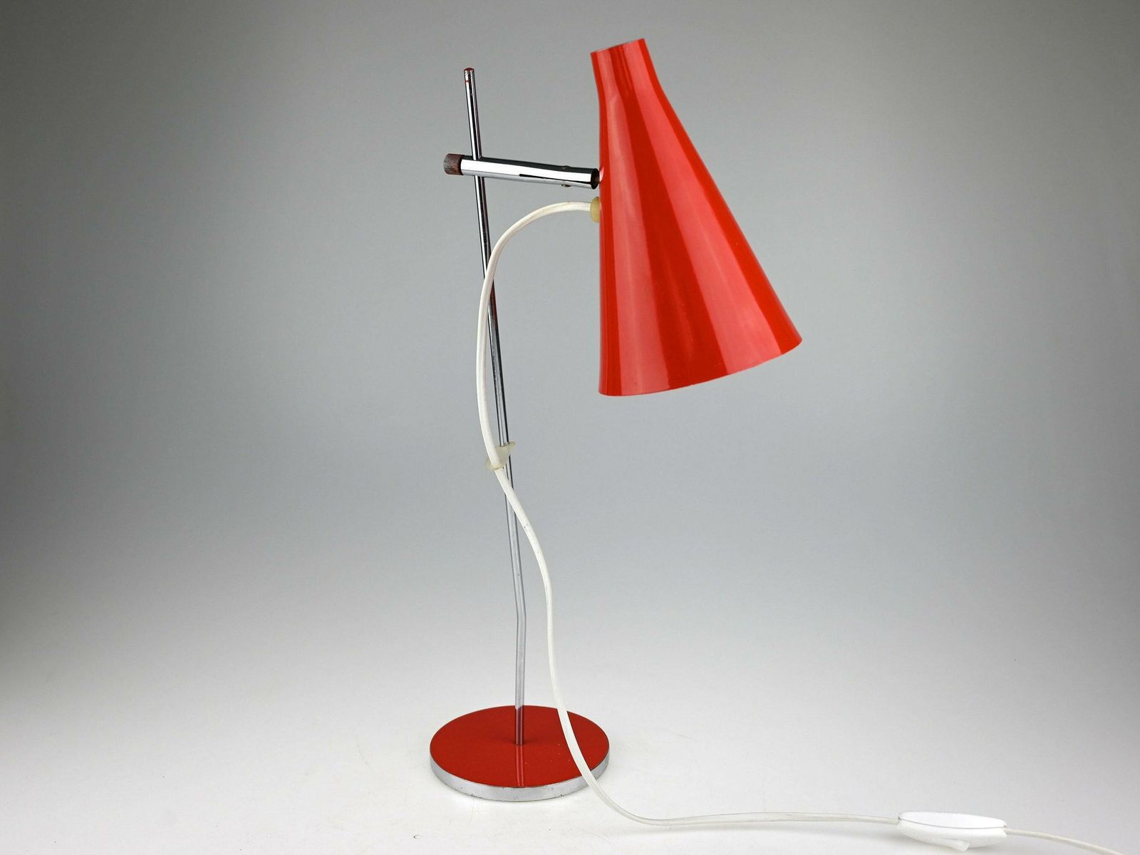 Vintage Red Table Lamp By Josef Hurka For Lidokov, Vintage Table Lamp, Industrial Lamp, Desk Lamp, Mid Century Lamp, Mid Century Light photo 148.0