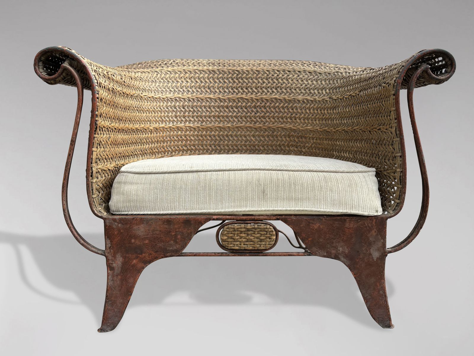 Pair Of 1970s Woven Rattan Lounge Armchairs photo for sale