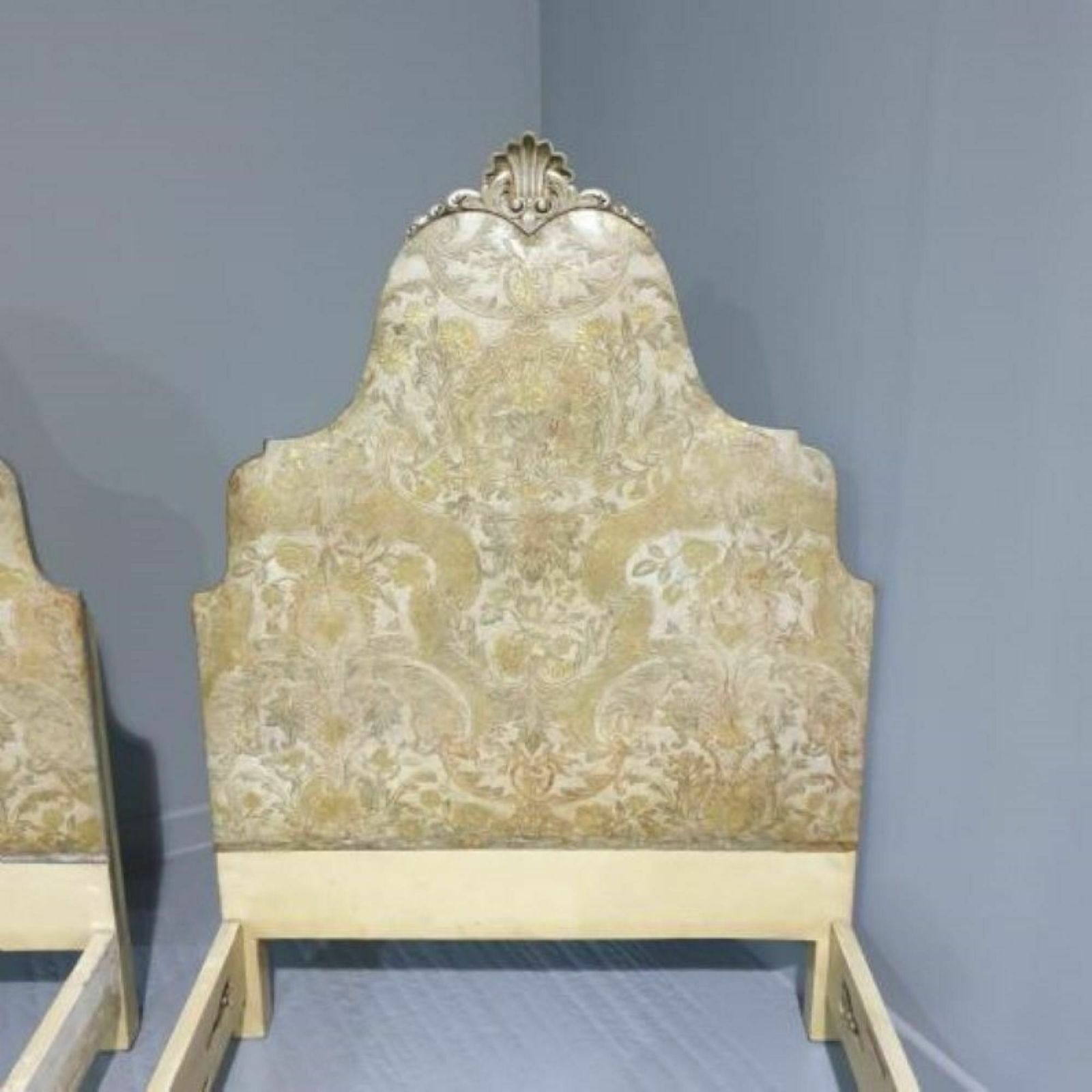 1195.0 Pair Queen Anne Leather Embossed Single Beds photo