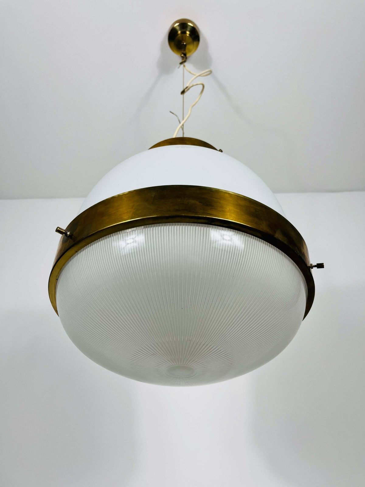 Brass Delta Grande Chandelier By Sergio Mazza For Artemide, Italy, 1960s photo buy