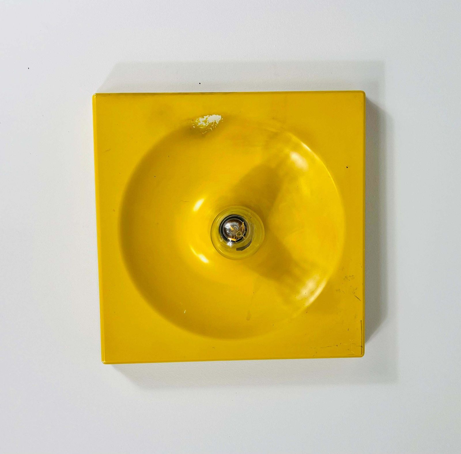 Yellow Flush Mount Or Wall Lamp By Klaus Hempel For Kaiser Leuchten, 1970s photo for sale
