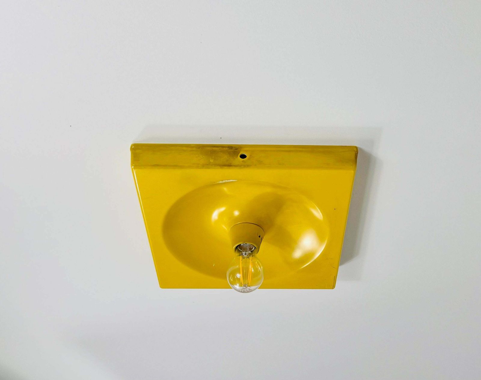 Yellow Flush Mount Or Wall Lamp By Klaus Hempel For Kaiser Leuchten, 1970s photo buy