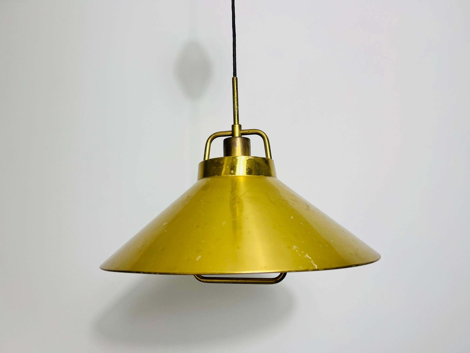 Golden Brass Pendant Lamp By Fritz Schlägel For Lyfa, 1970s photo buy