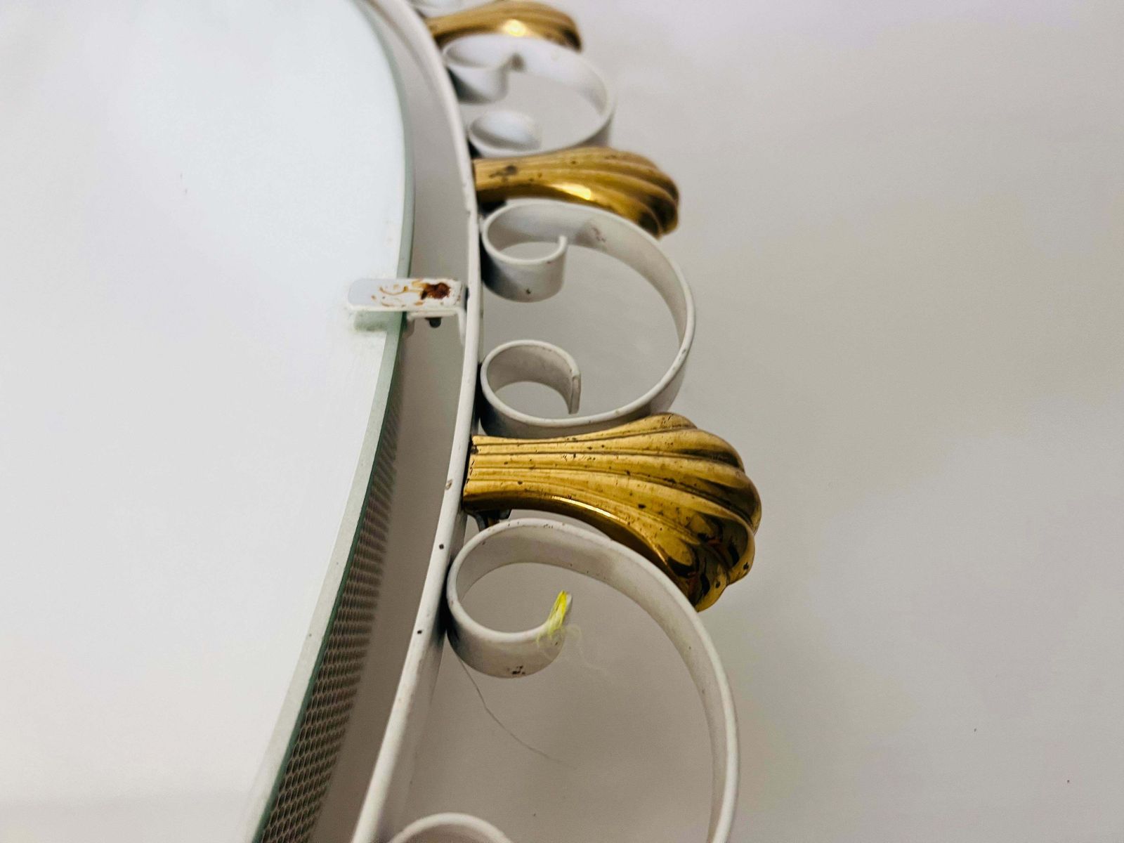 Home Decor Oval Midcentury Metal Illuminated Mirror By Hillebrand, Germany, 1950s photo