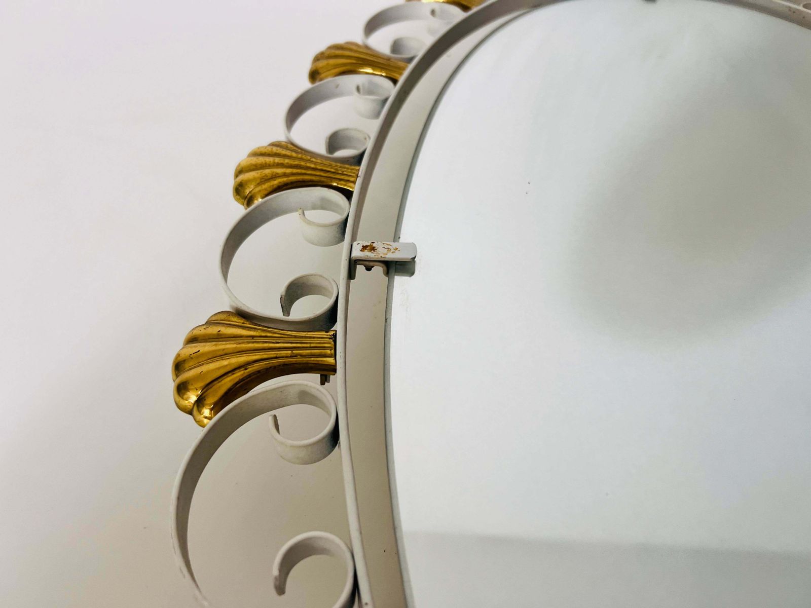 photo vinterior Oval Midcentury Metal Illuminated Mirror By Hillebrand, Germany, 1950s