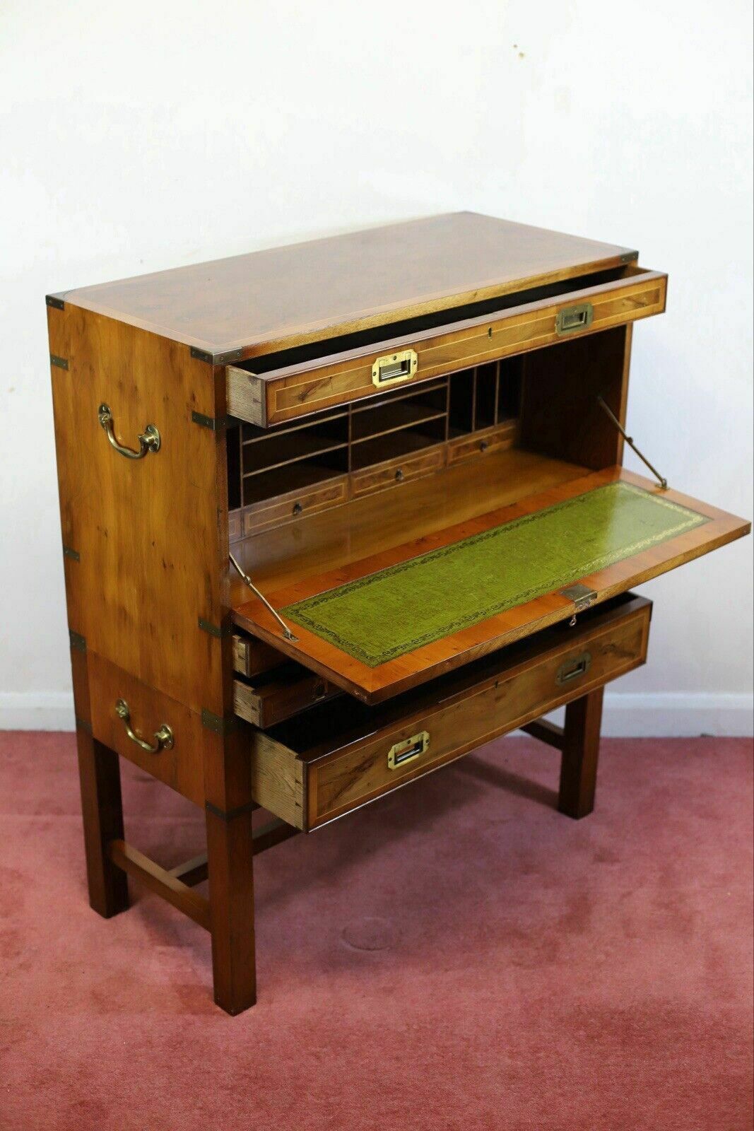 2400.0 Lovely Yew Wood Secretary Campaign Chest photo