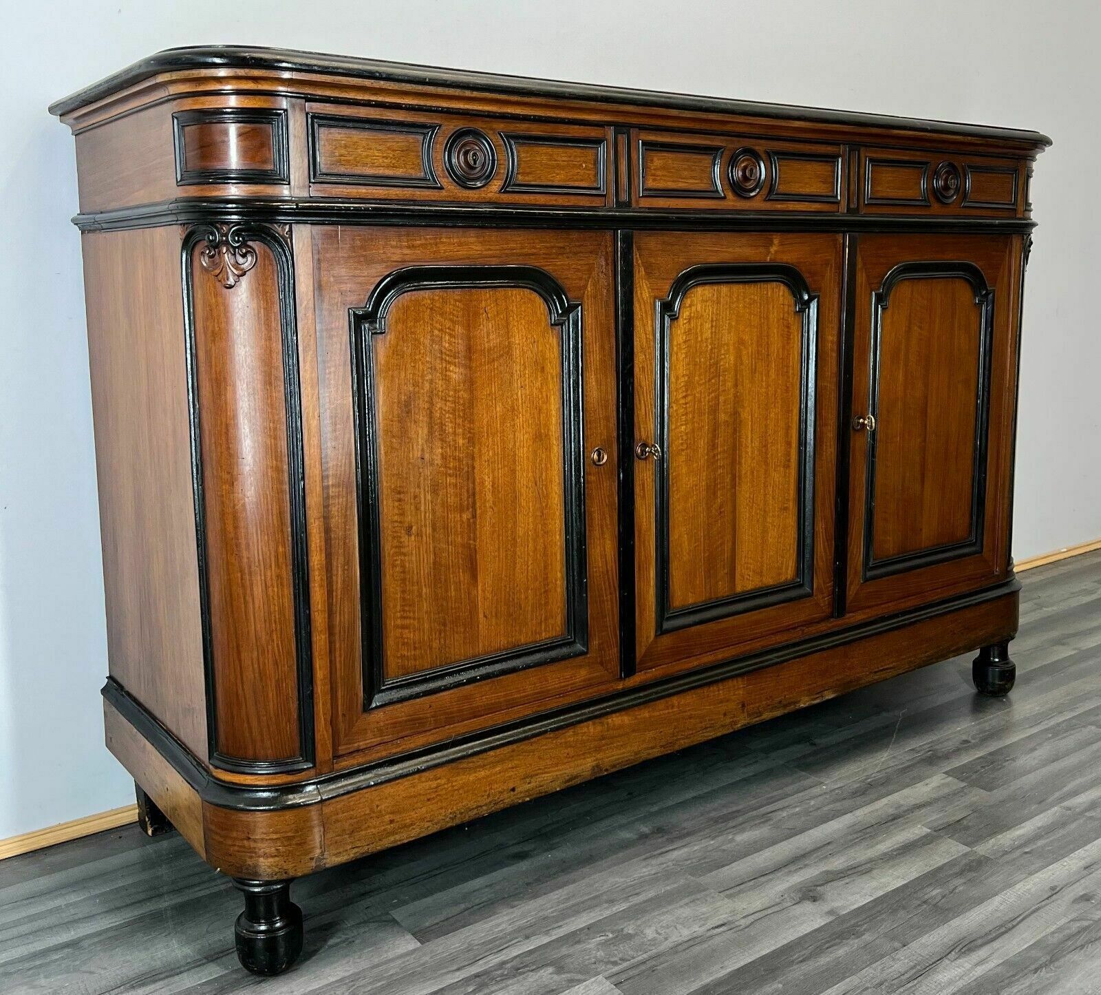 French Antique Mahogany Chest Of Drawers Sideboard photo for sale