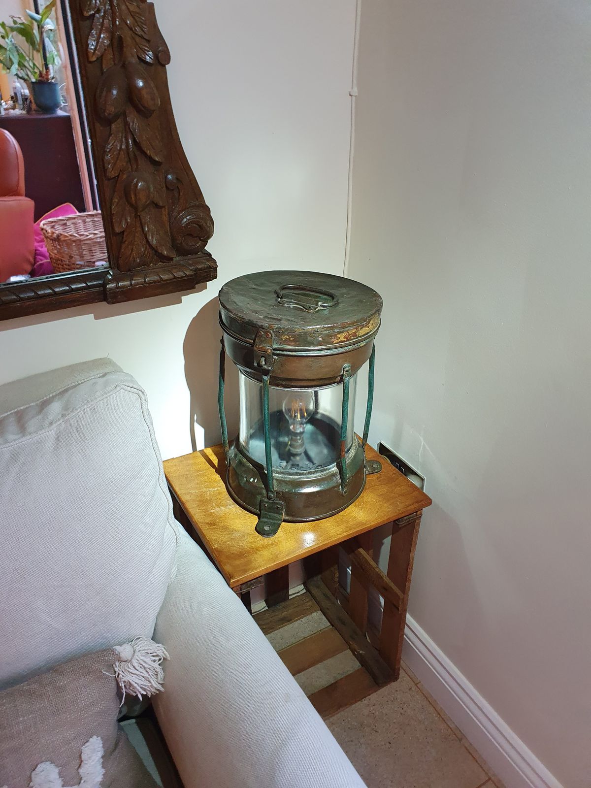 Really Nicely Patinated Ship Lantern C1900