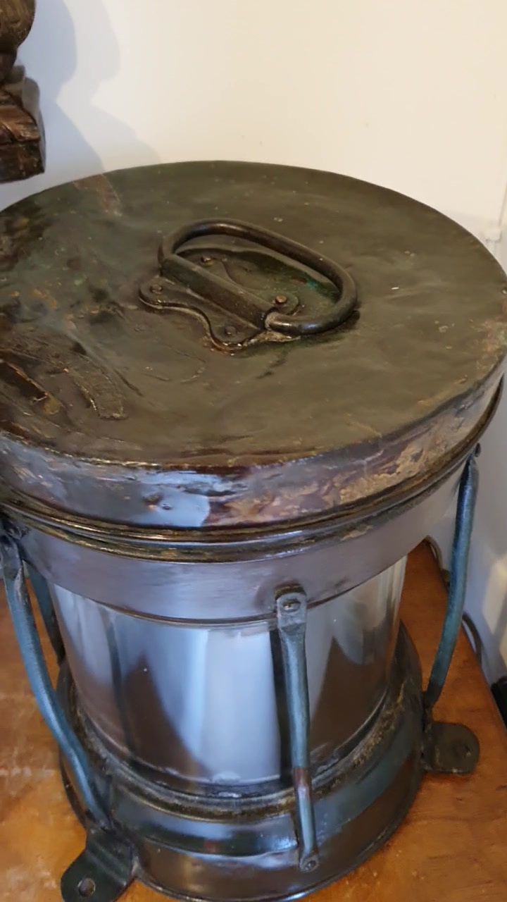 photo for sale Really Nicely Patinated Ship Lantern C1900