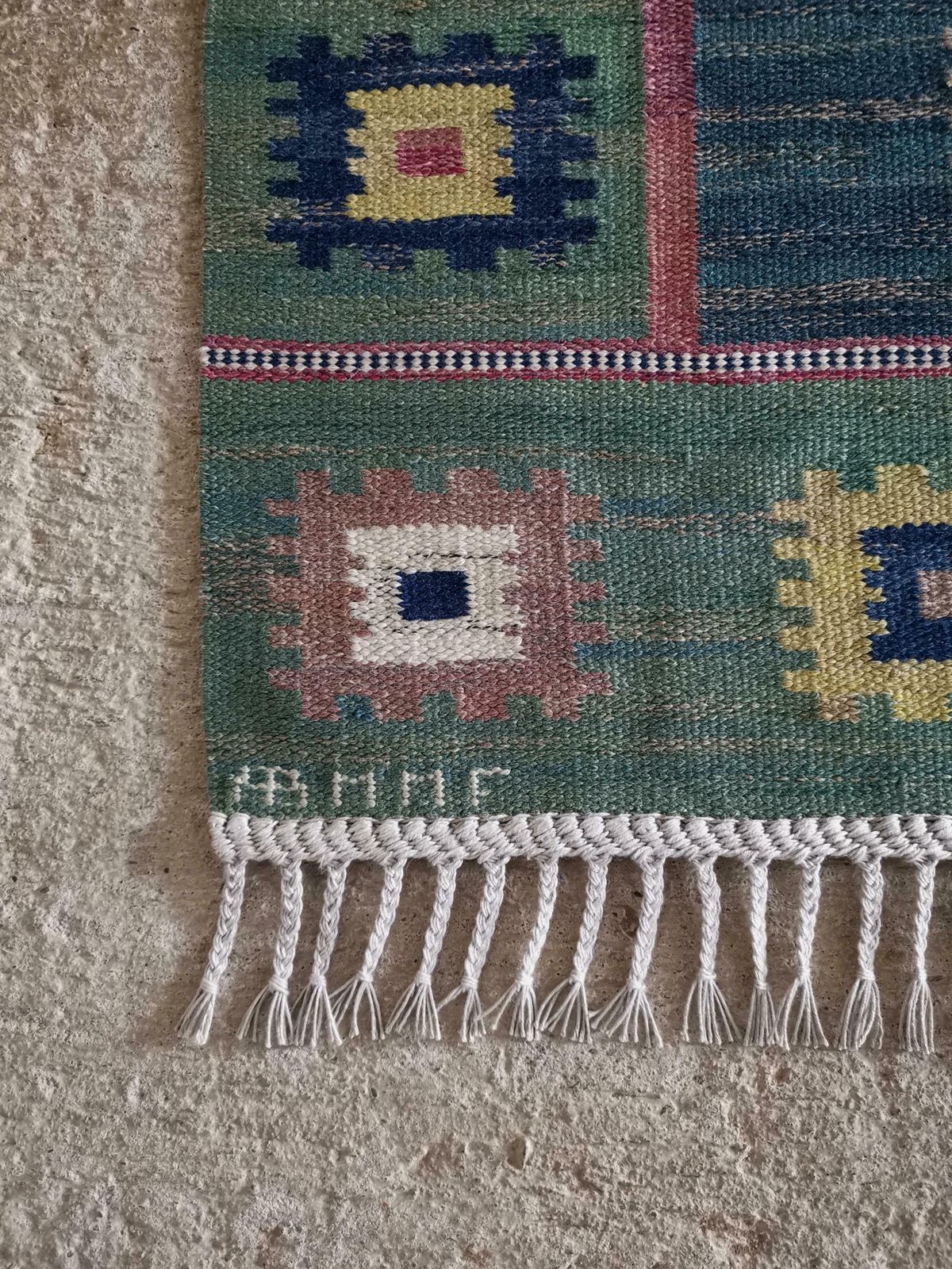 Rare "Grön äng" Carpet Designed By Märta Måås Fjetterström In 1928, Sweden. photo for sale