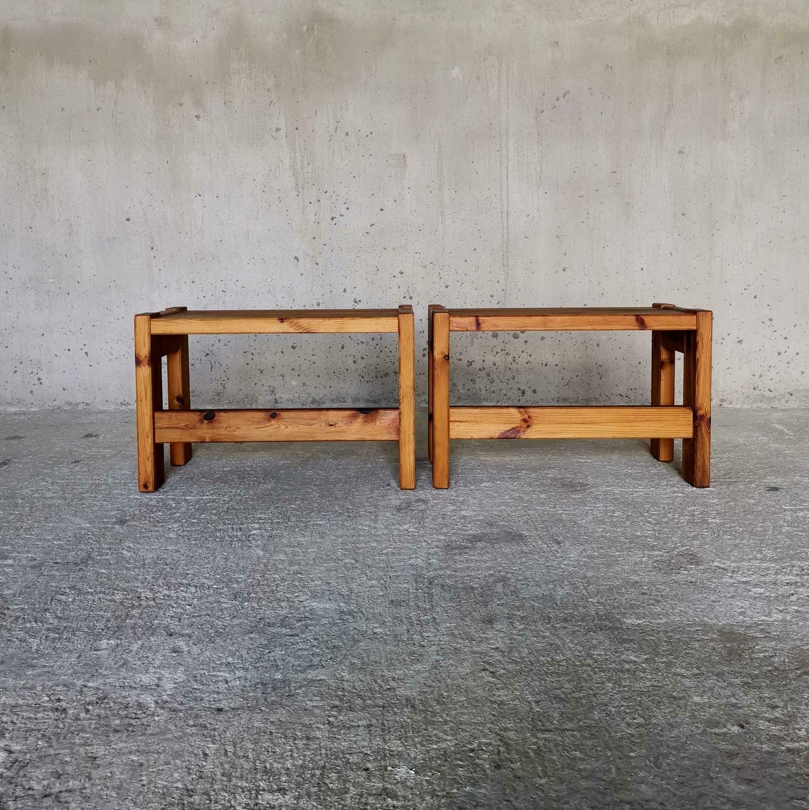 A Pair Of Axel Einar Hjorth Manner Solid Pine Side Tables, Sweden 1930s photo furniture