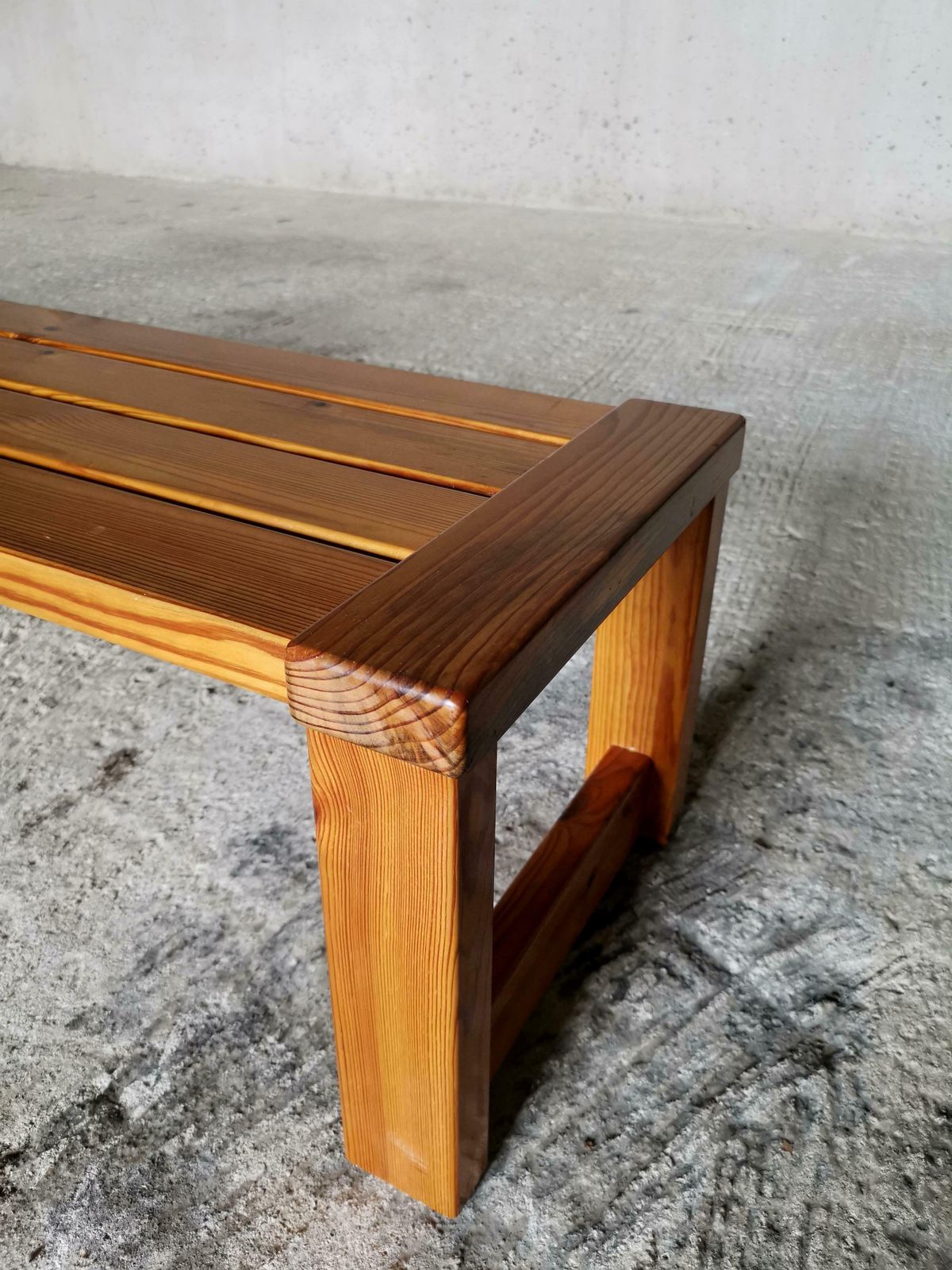 photo furniture Swedish Coffee Table / Bench In Solid Oregon Pine. Manner Of Sven Larsson 1960s