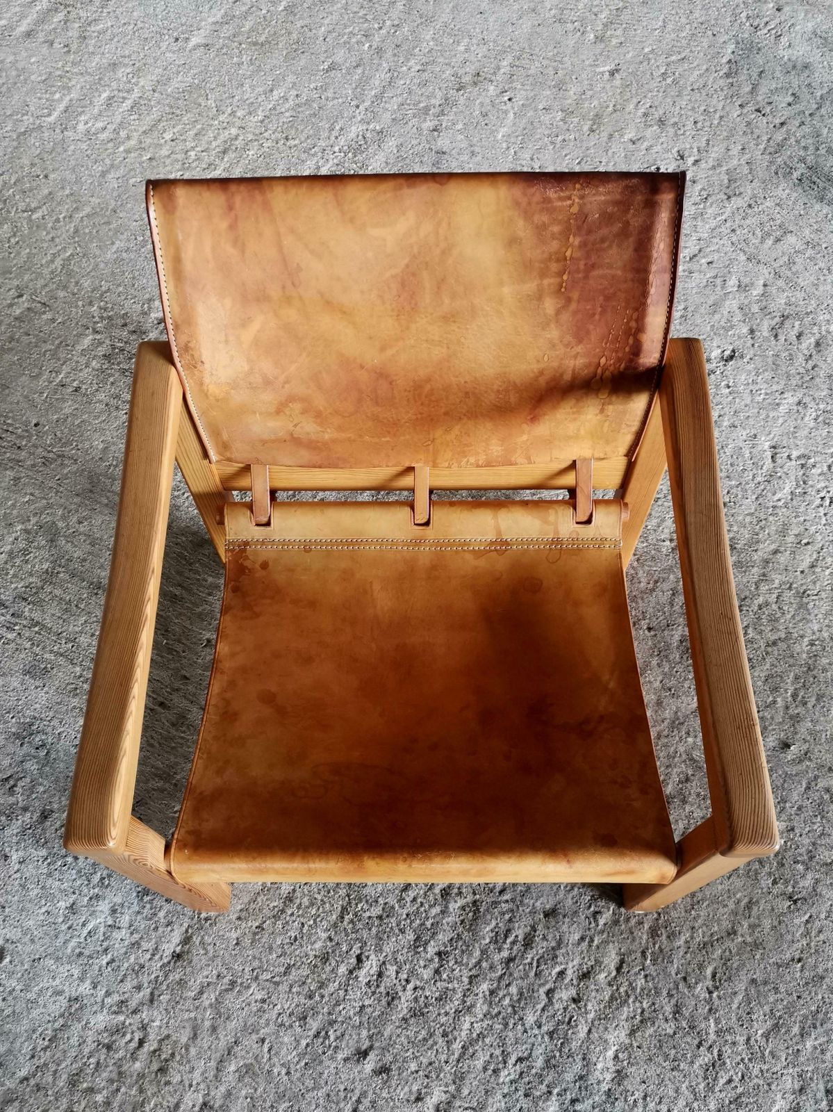 photo buy Diana Lounge Chair By Karin Mobring For Ikea Sweden 1970s, Thick Cognac Leather.