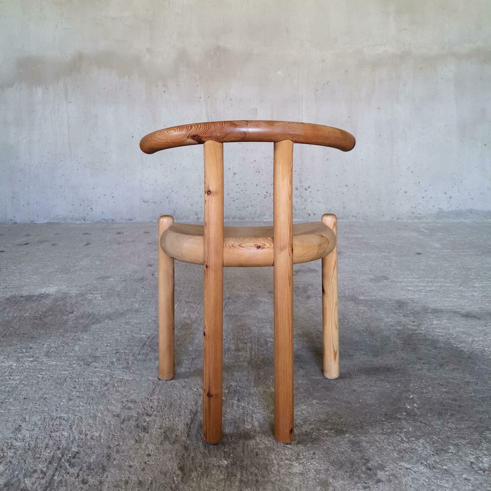 Sculptural Solid Pine Dining Chair Attributed To Rainer Daumiller Denmark 1970s photo 790.0