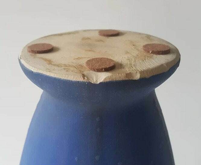 Large Art Deco Gilbert Méténier Double Handled "Gannat Blue" Vase 1920s  1930s photo buy