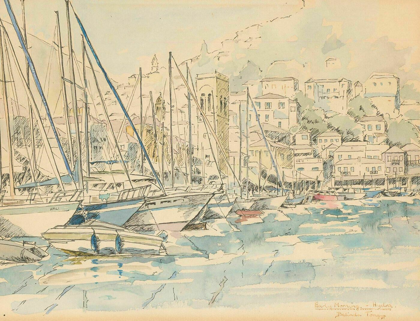 Belinda Tong   20th Century Watercolour, Early Morning   Hydra