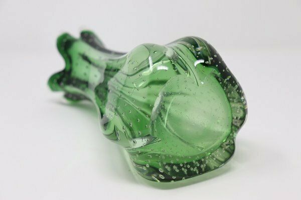 Italian Vase In Green Murano Art Glass, 1960s photo vintage