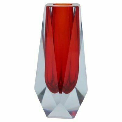 Art Glass Red Vase Attributed To Flavio Poli For A. Mandruzzato, 1960s