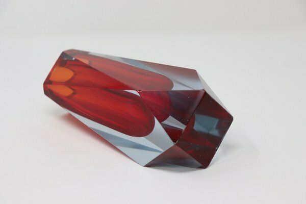 Art Glass Red Vase Attributed To Flavio Poli For A. Mandruzzato, 1960s photo Home Decor